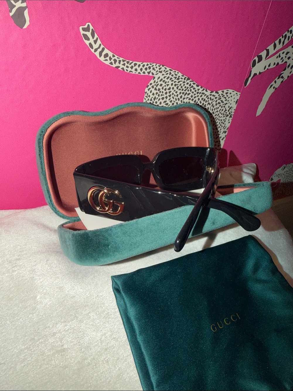Gucci Gucci GG0811S 001 Black Sunglasses with Gold GG Logo